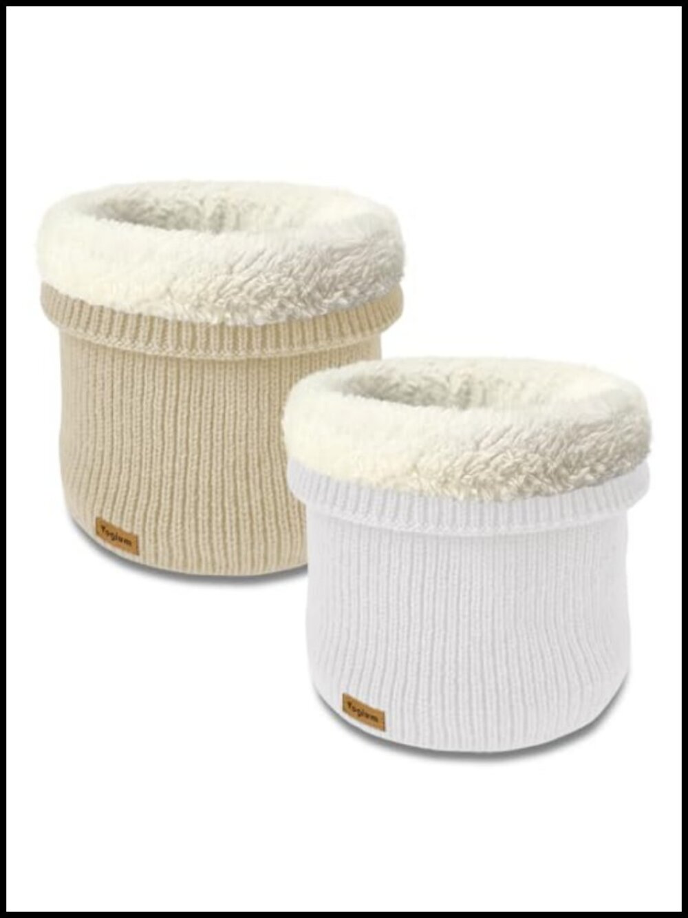 Fleece-Lined Ribbed Thermal Knit Neck Warmer Gaiter Winter Scarf Face Covering